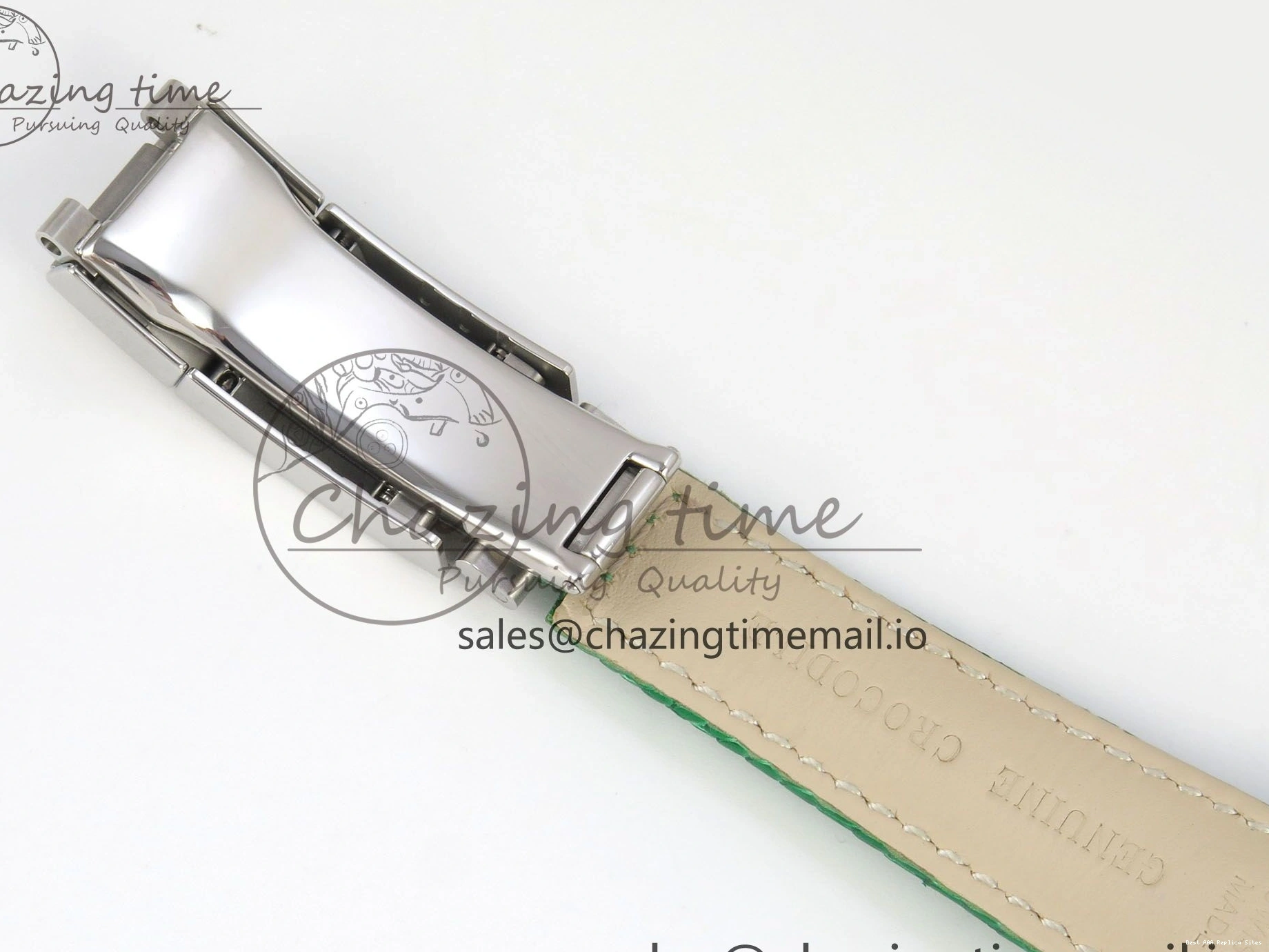 Good Copy Rolex Watches Diamonds Green MPF 40mm Bezel Green Leather 326 Custom Strap Dial FreshLook Modded Daytona on SA 0110